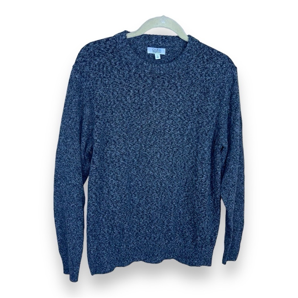 LARGE GREY KNIT SWEATER CROFT AND BARROW MENS LONG SLEEVE ACADEMIA